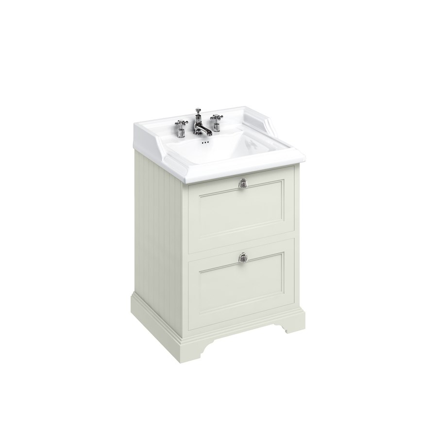 Burlington Отдельностоящий блок 65 с 2 ящиками и классической раковиной Classic Grey с 1 отверстием под смеситель Раковина FF9G_B15 1TH  - Вид №9
