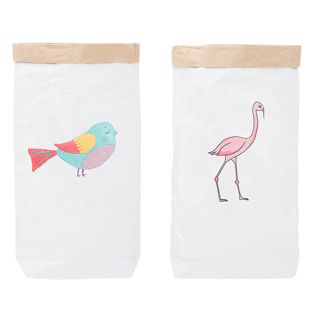 Эко-мешок для игрушек "Птичка" из крафт бумаги VAMVIGVAM  282005 Белый;бежевый Santreyd  - Вид №1