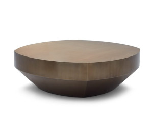 Низкий круглый журнальный столик из нержавеющей стали