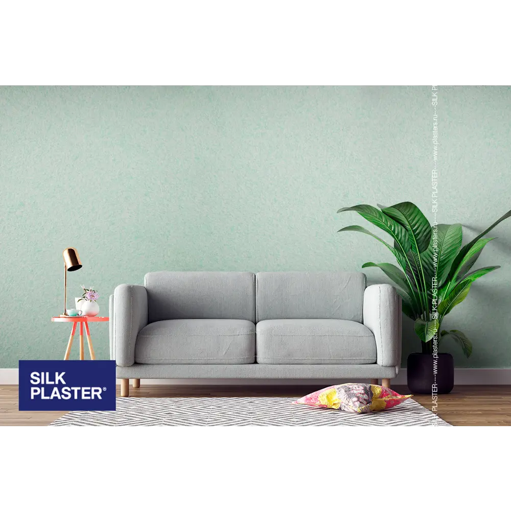 Жидкие обои Silk Plaster Absolute А207 0.7 кг цвет мятный пастельный STLM-2164769 - Вид №3