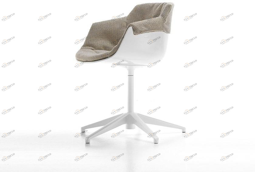 MDF Italia Мягкое пластиковое дизайнерское кресло с 5 спицами и подлокотниками Flow sun-id-1349035