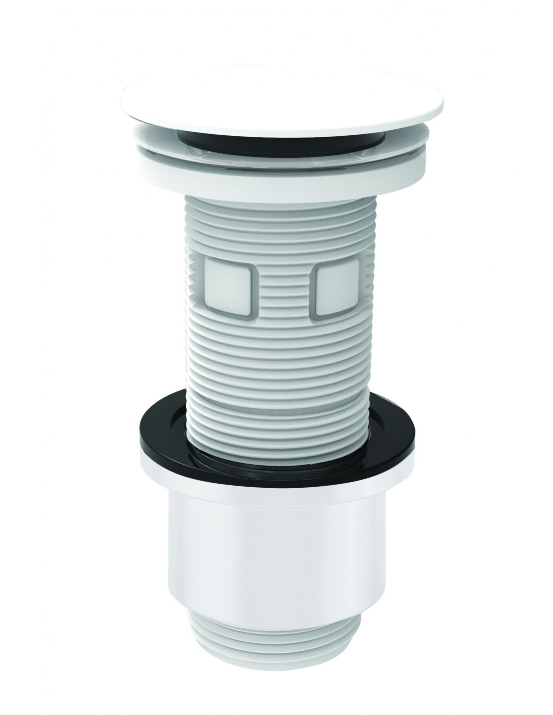 122900 001 00  Универсальный слив Cut & Click для умывальника, с фиксированным или фиксированным клапаном, переключаемый, h. 100 мм, белый Valentin Белый 