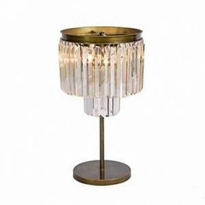Настольная лампа с хрустальными подвесками золото Nova 3005/23 TL-3 DIVINARE ИНТЕРЬЕРНЫЕ 329022 Золото;коричневый
