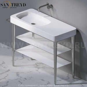 AeT ITALIA FUSION Консоль для раковины белая с держателем для полотенца и стеклянными полками C130.100