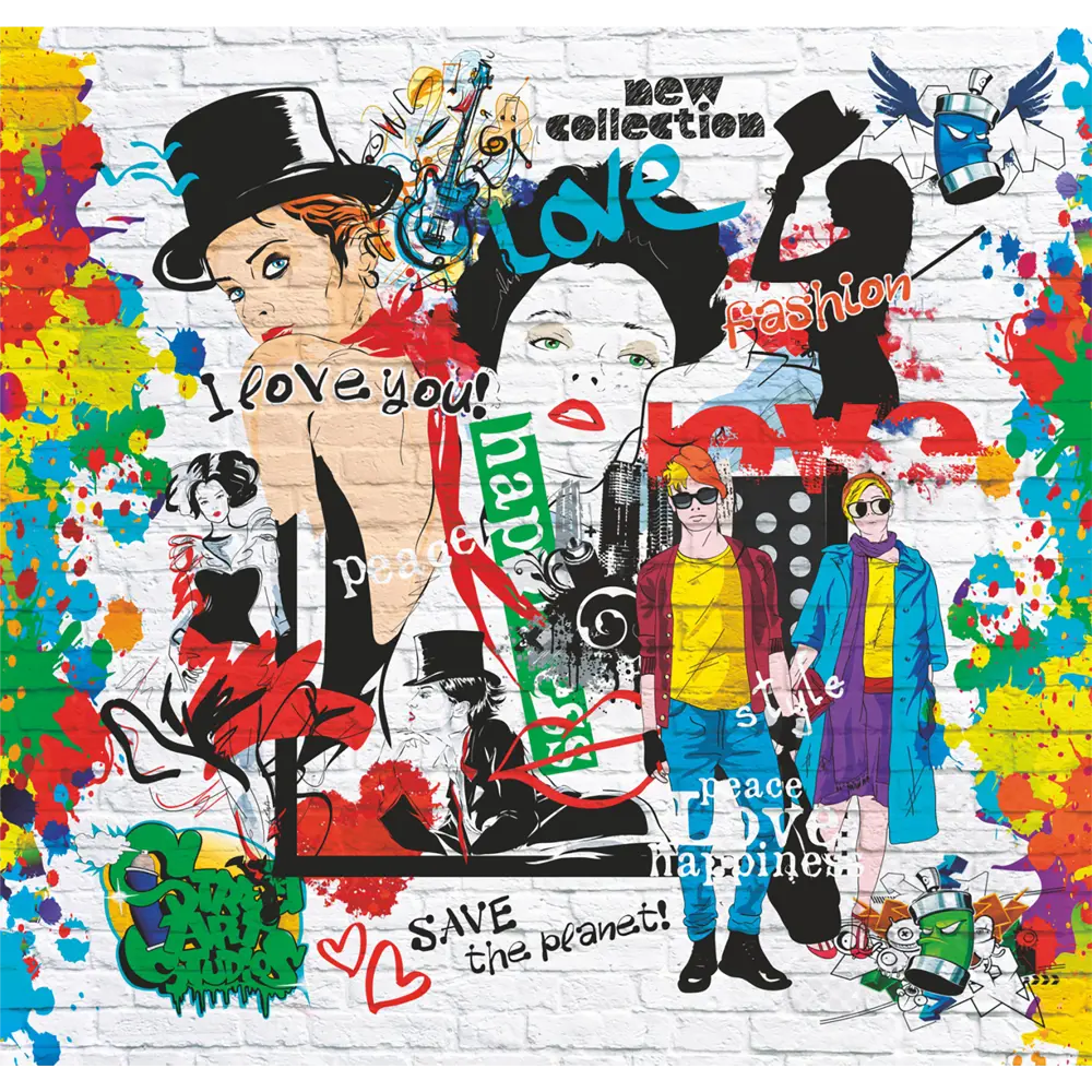 Фотообои Граффити бумажные 210x200 см Симфония STLM-2010715