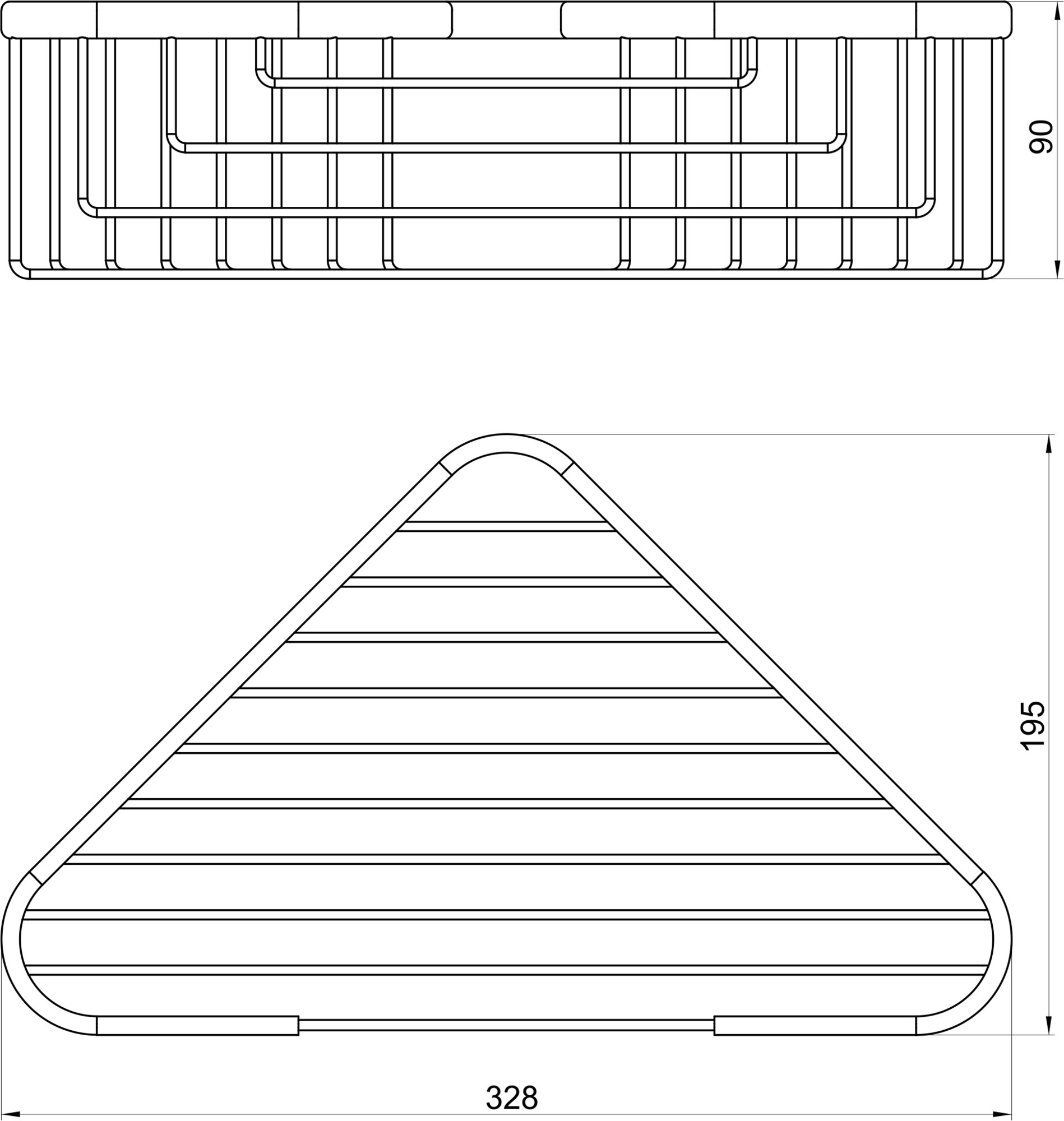 Большая угловая полка Novaservis  Metalia Wire programme 6079.0  хром METALIA 1 60790 - Вид №1