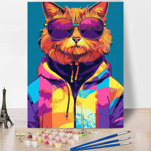 90718976 Картина по номерам Брутальный Кот 30х40 см STLM-0353321 RED PANDA