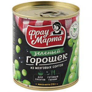 Горошек зеленый из мозговых сортов Фрау Марта 310 г