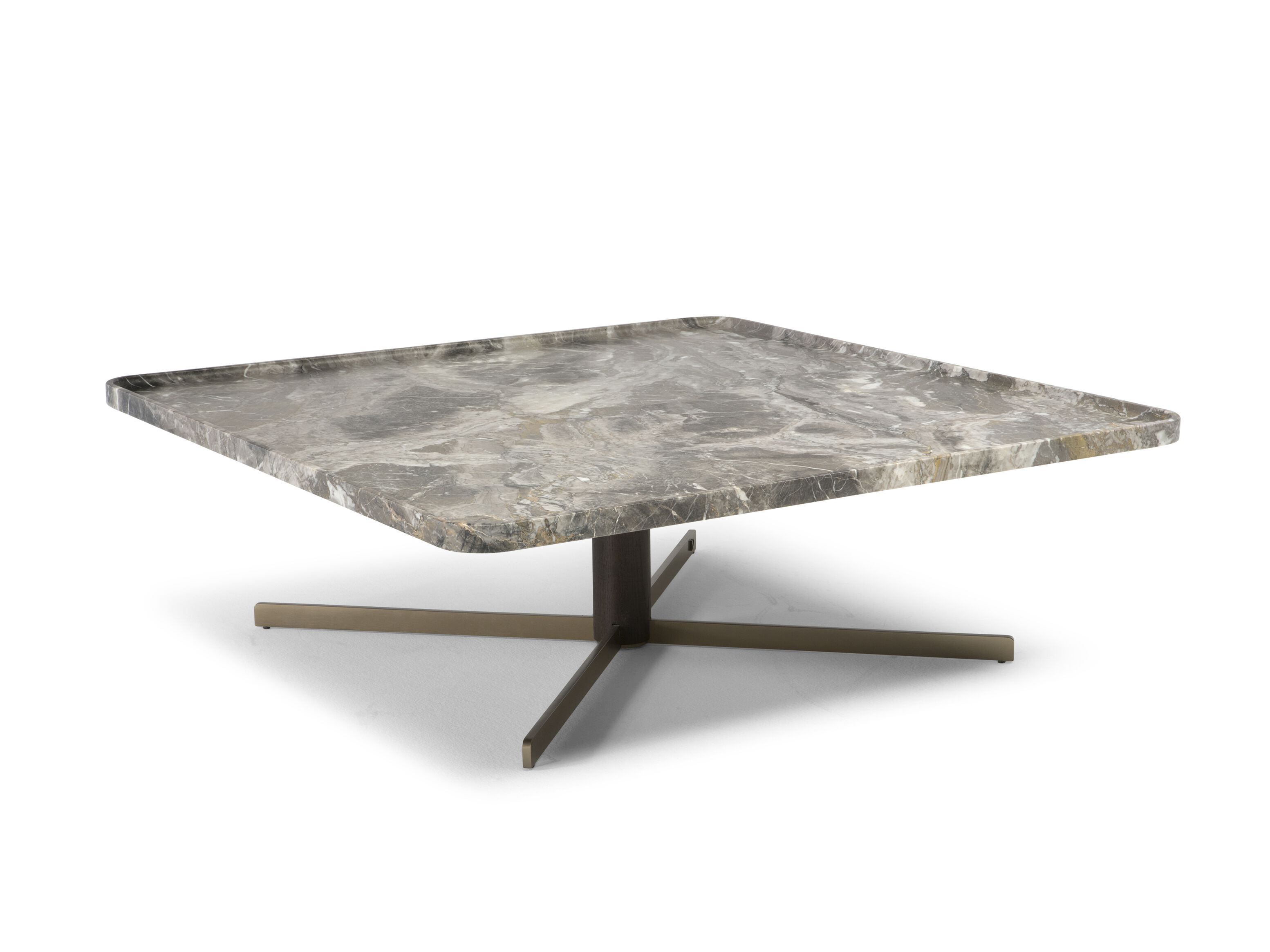 Низкий квадратный журнальный столик с мраморной столешницей Natuzzi Italia Icon ARCH-00123630