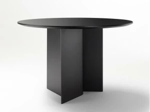 Ross Gardam Круглый стол из алюминия и столешница из мореного дуба Breeze Br01