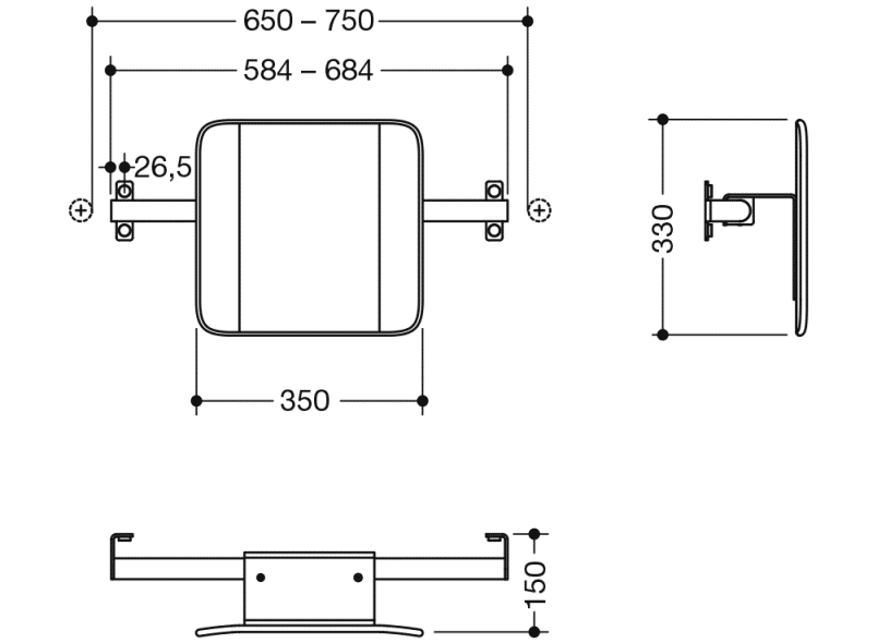 900.51.90440 поддержка спины HEWI Stützen  - Вид №2