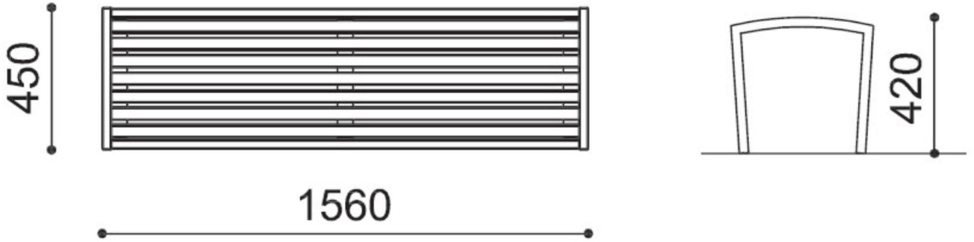 City Design Скамья из оцинкованной стали без спинки Camilla Camilla - pm - Вид №1