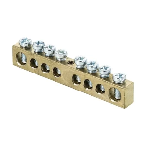 Шина PEN EKF 8 отверстий 6x9 мм латунь