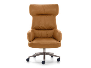 5-спицевое кожаное вращающееся офисное кресло с высокой спинкой