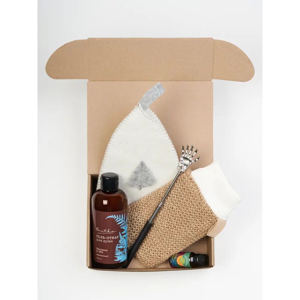 Набор для бани Banika войлок цвет белый/коричневый STLM-2053478 - Вид №2