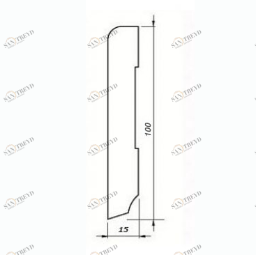 Плинтус Tecnorivest Сахара Шпонированный Прямой 100x15 Дуб 2500х100 мм 1010001050
