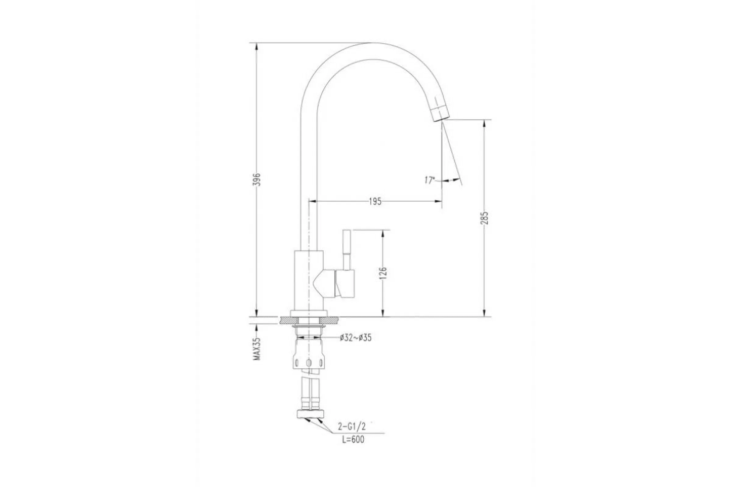 Кухонный смеситель 32235013 топаз GranFest Ewigstein - Вид №1