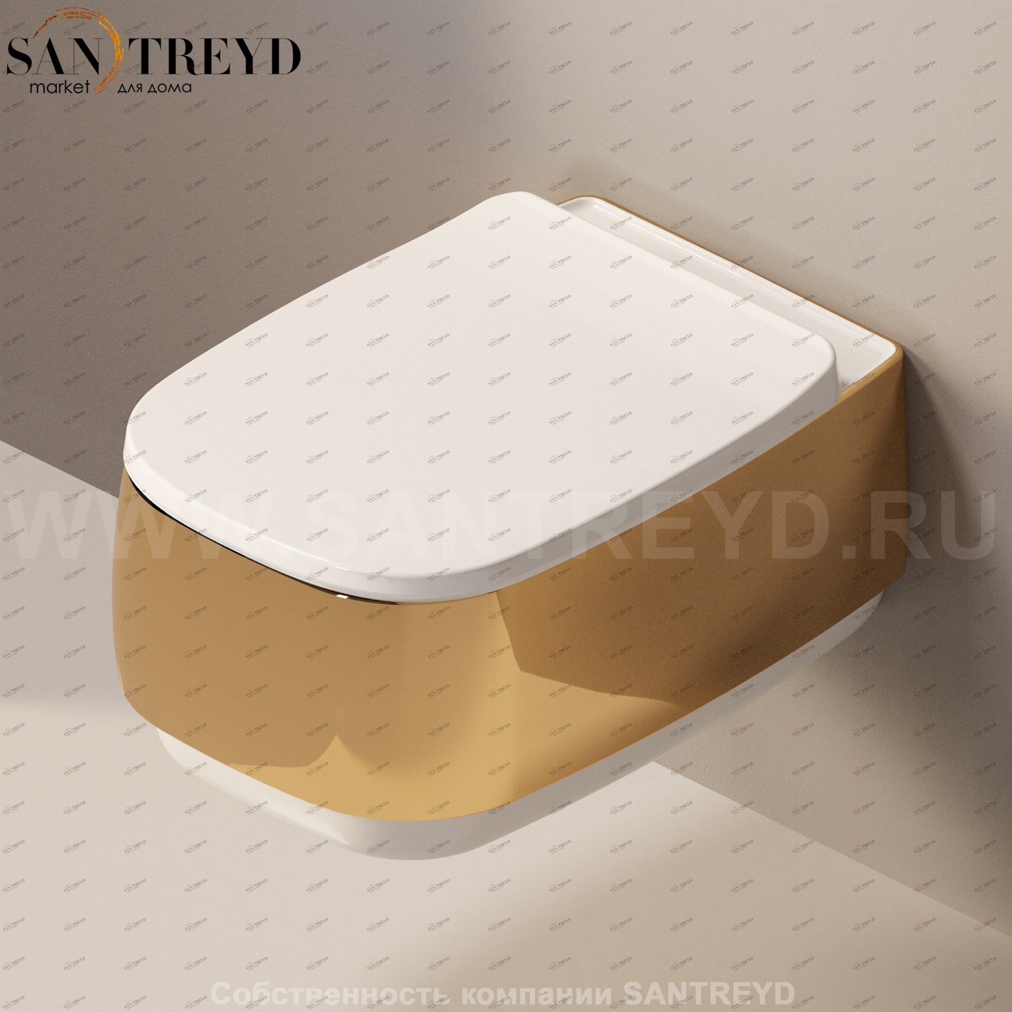 FG118GGOLD Подвесной унитаз настенный Золотистый Ceramica Flaminia Flag Италия