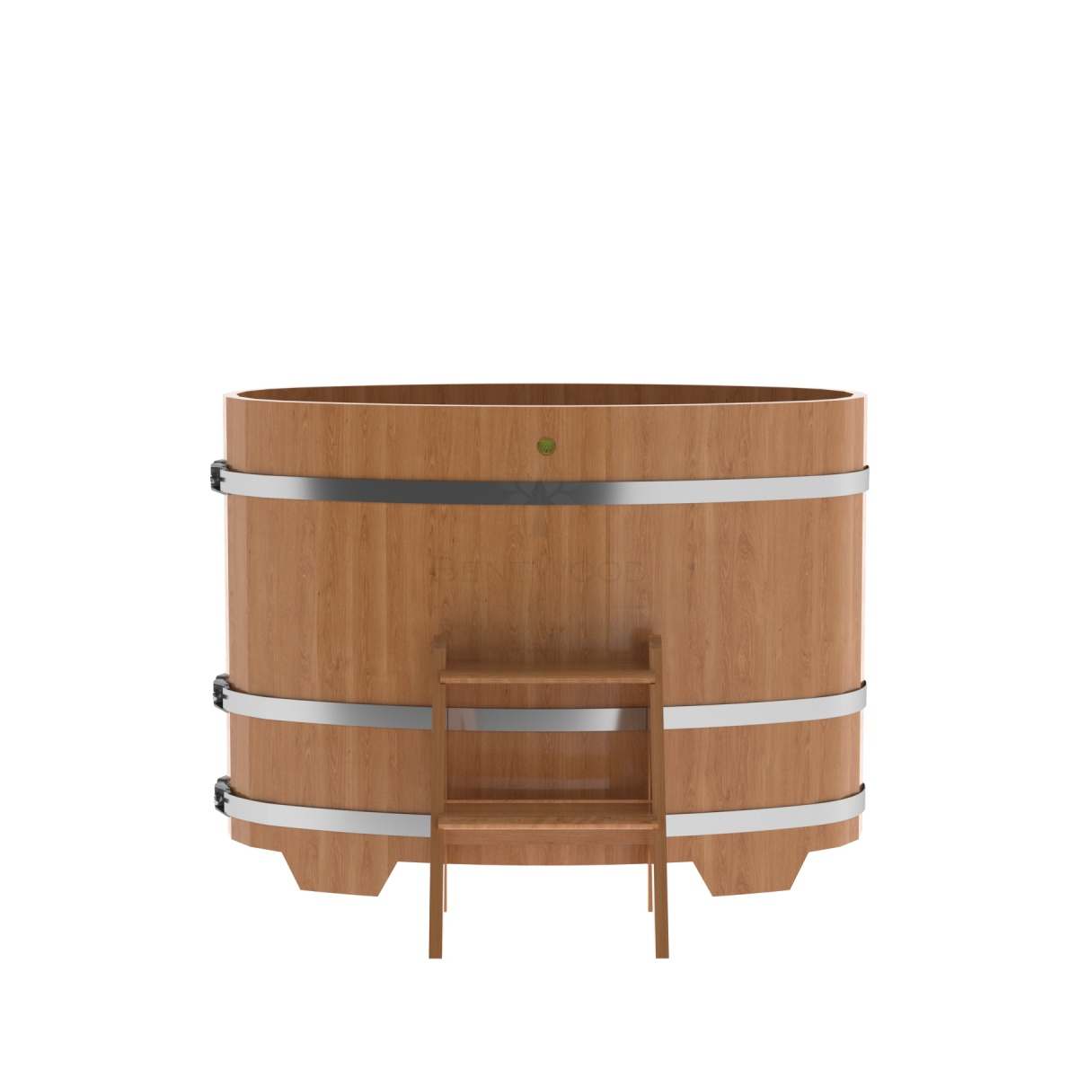 1262 Купель овальная из дуба 0,69х1,31х1,0 натуральная Alyarus  - Вид №3