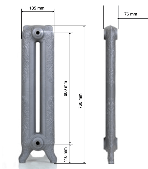 Чугунный радиатор GuRaTec Merkur 760 15 секций 7752 - Вид №6