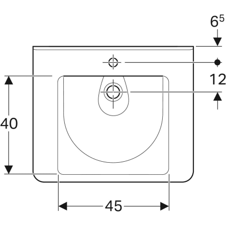 128666000 Раковина Geberit Renova Comfort Square, безбарьерная Geberit  - Вид №25