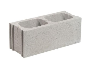 Однокамерный бетонный вибро-сжатый блок для кладки