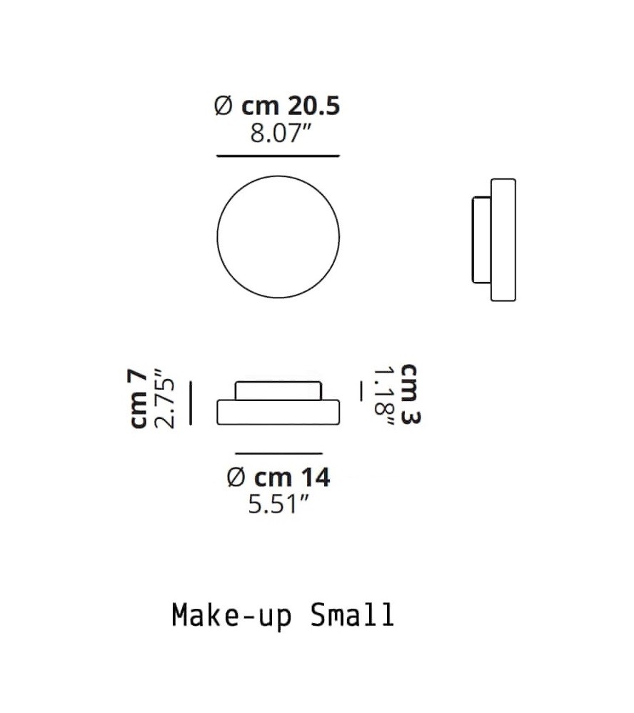 Studio Design Makeup Small AP2-PL2 150003 светильник настенно-потолочный Studio Italia Design 106133 - Вид №4