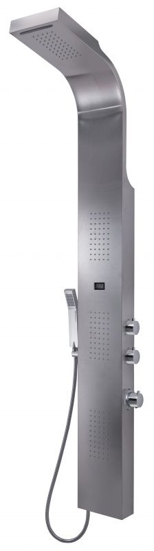 GYSP10602(IS) Gedy G-SPA 02, многофункциональная душевая панель с термостатом, цвет нержавеющая сталь 
