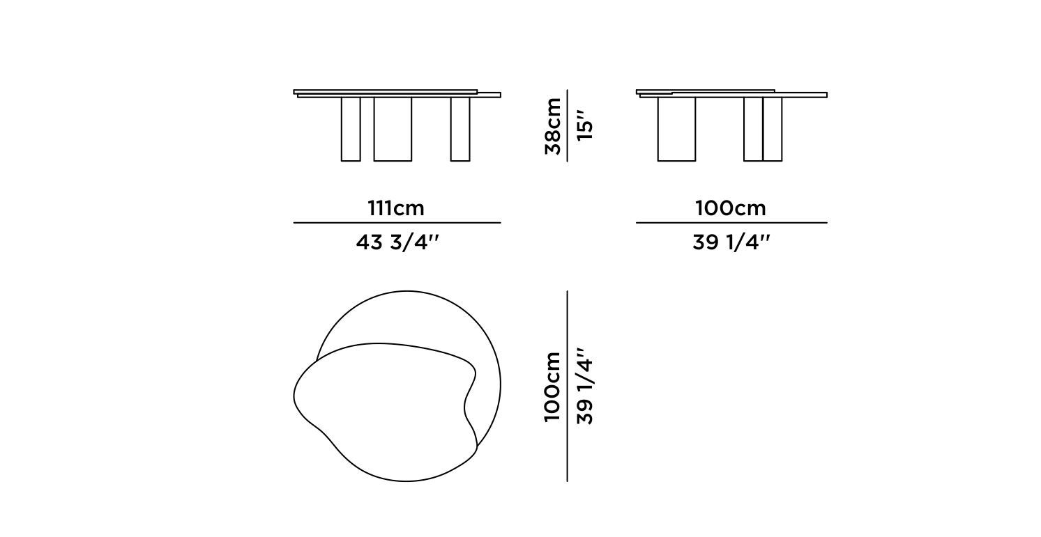 Журнальный столик из травертина и дуба Greenapple Bordeira ARCH-00100779 - Вид №8