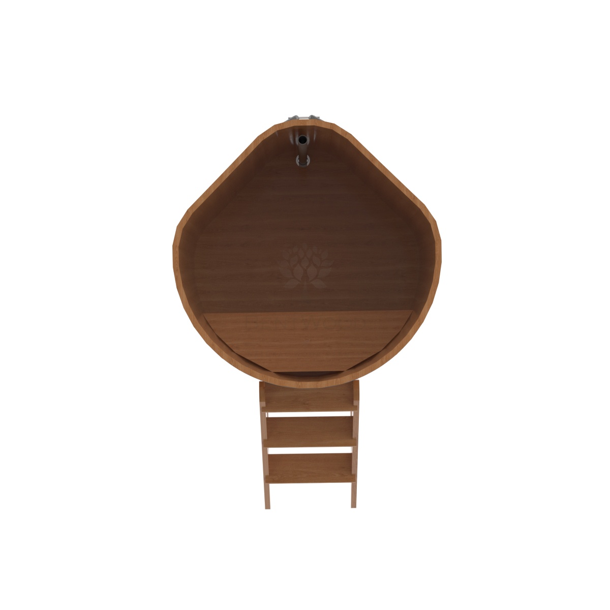 1347 Купель угловая из дуба 1,03х1,03х1,2 натуральная Alyarus  - Вид №4