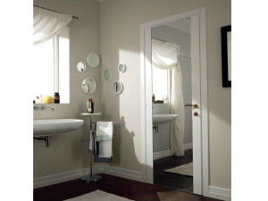 Классический стиль лакированная распашная дверь с зеркальным стеклом