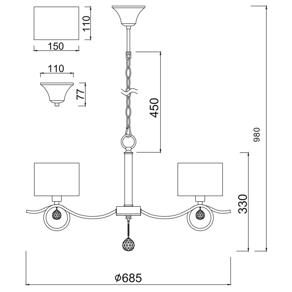 Люстра Freya Aurora: 5-рожковая потолочная в хроме и сером 89168090 STLM-0079383 - Вид №11