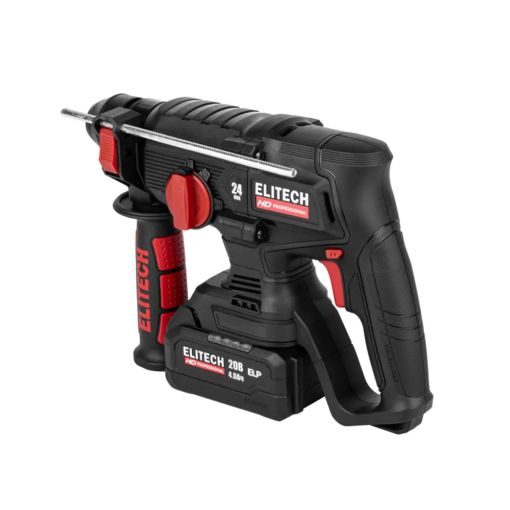 Перфоратор аккумуляторный бесщеточный SDS-plus Elitech HD CRH2024BL, 20 В Li-Ion 4 Ач, 2.5 Дж STLM-2108787 - Вид №5