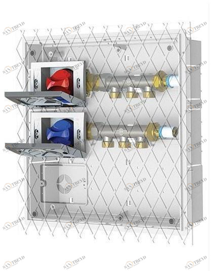EMMETI Встроенный бокс для воды с шаровыми кранами Collettori, cassette e valvole a sfera motorizzate sun-id-1382362