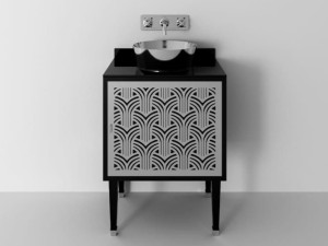 Деревянный одноместный напольный умывальник с дверцами