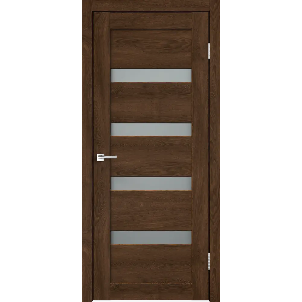 Комплект двери Лайн 2 со стеклом 60x200 см Hardflex цвет дуб тернер венге с добором 150 мм VELLDORIS STLM-2145048