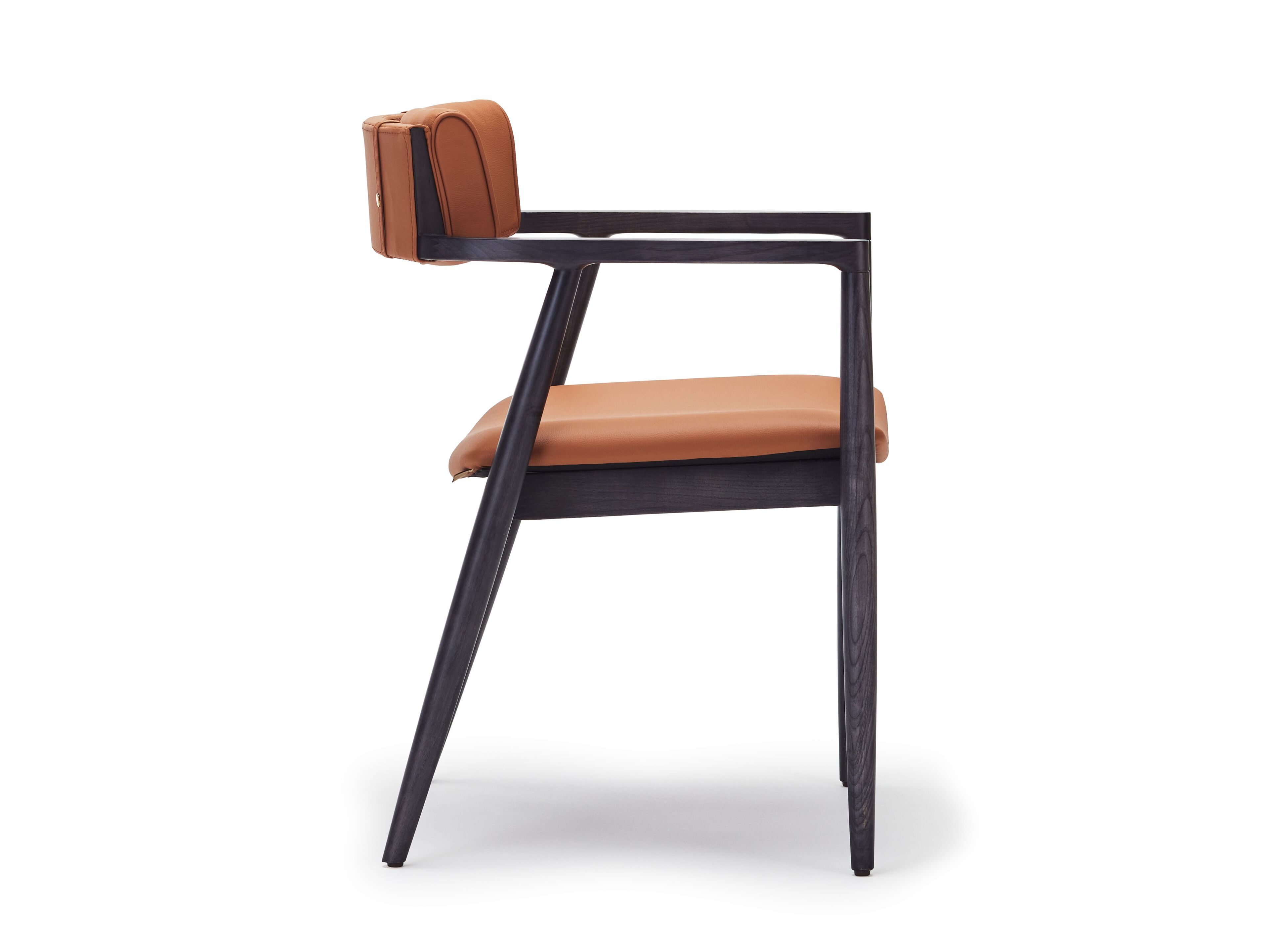 Стул из кожи и ясеня с подлокотниками Papell Design гостиница ARCH-00087300 - Вид №2