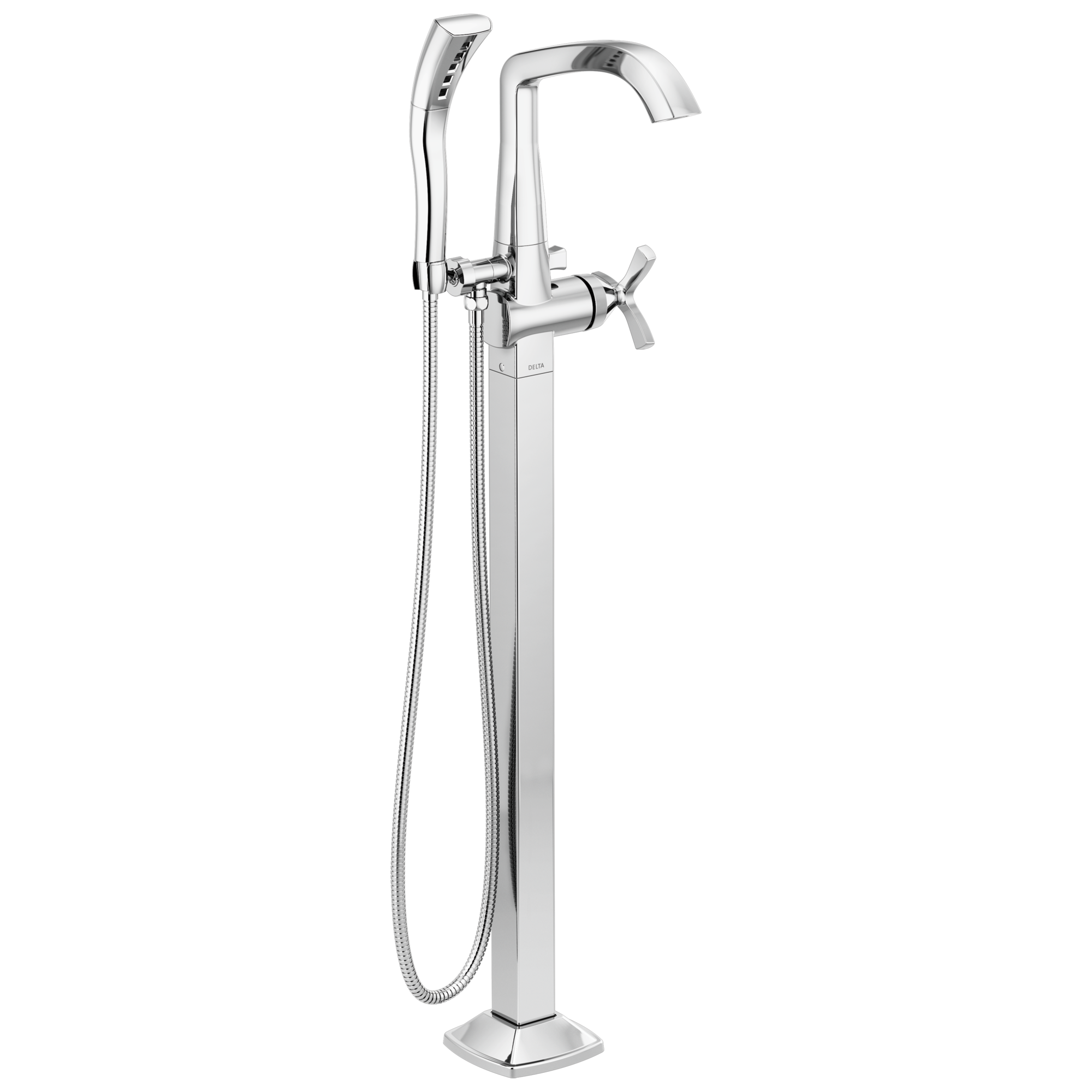 T47766-FL Накладка наполнителя ванны на полу с одной ручкой Delta Faucet Stryke Хром 
