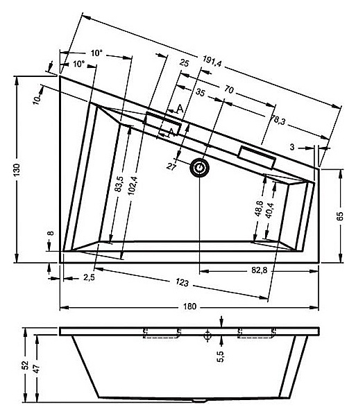 BA9100500000000 Ванна Riho Doppio Santreyd - Вид №3