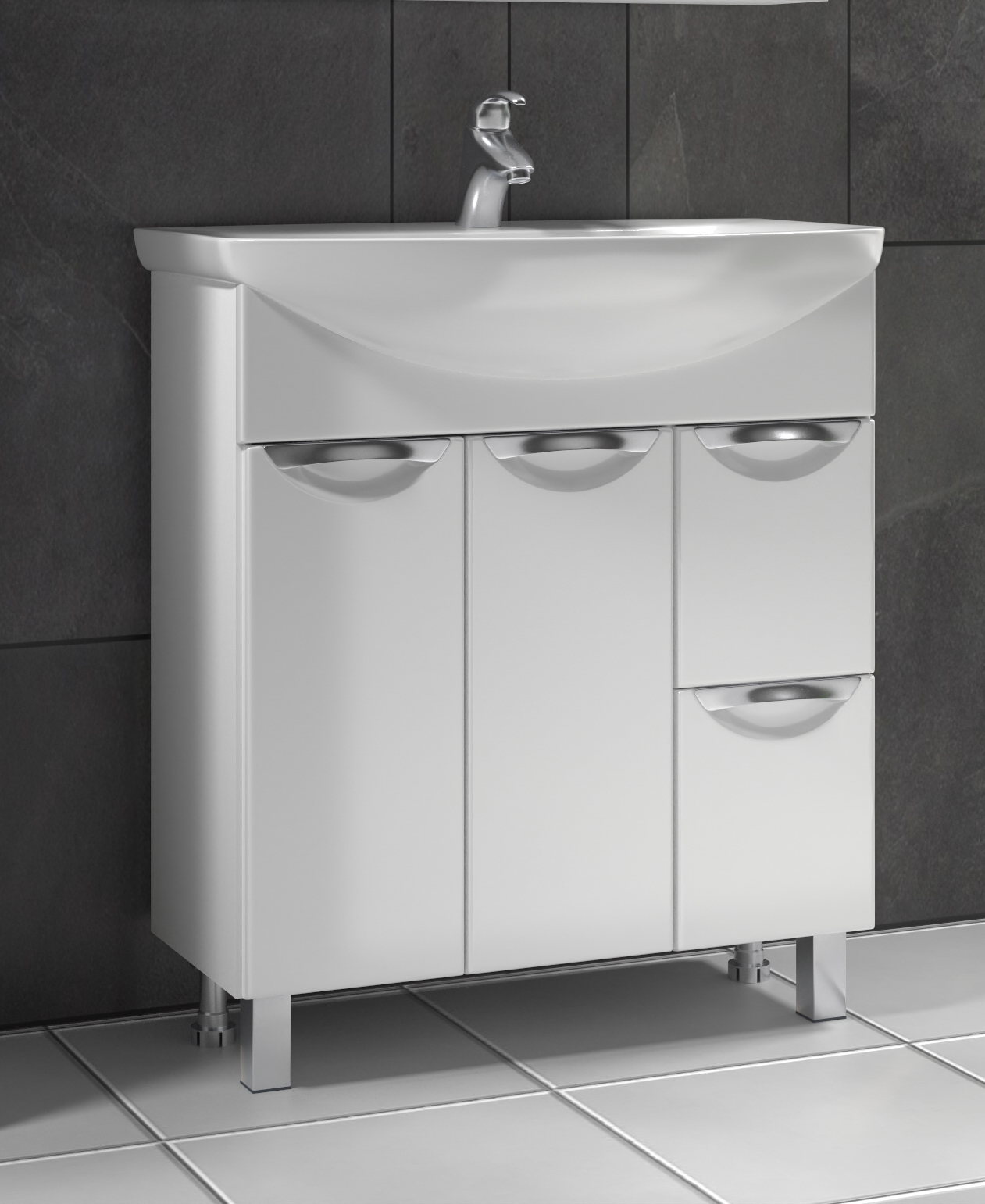 Тумба с раковиной Callao 800 new (Балтика)800⨉470⨉840 мм белый Santreyd sun-id-665189 - Вид №1