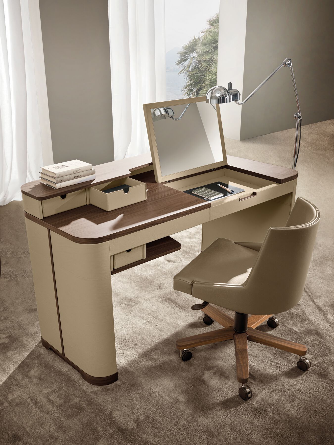 Деревянный и кожаный письменный стол с ящиками i 4 Mariani ARTUR ARCH-00023851 - Вид №3