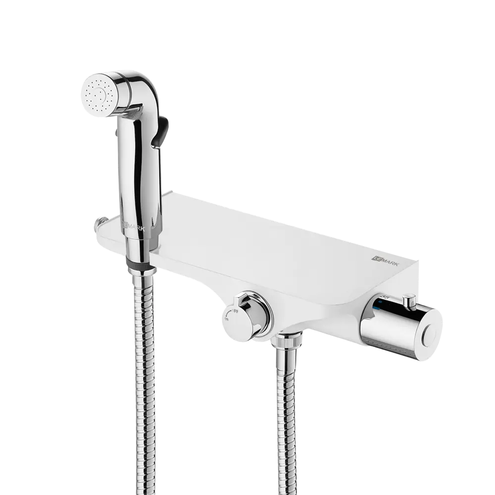 Смеситель для биде Lemark Solo LR7169CW с термостатом цвет хром/белый STLM-2069844