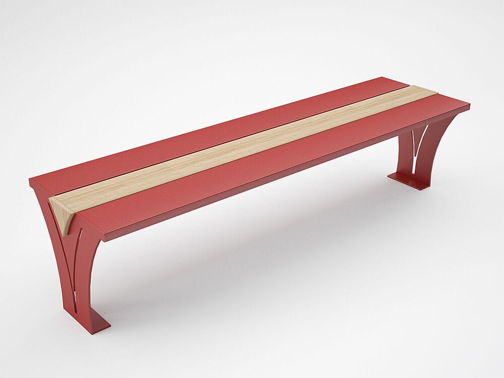 Стальная и деревянная скамья без спинки CITYSì Viktor ARCH-00048494 - Вид №2