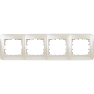 Рамка для розеток и выключателей Lezard Karina Life 4 поста горизонтальная цвет жемчужный белый перламутровый