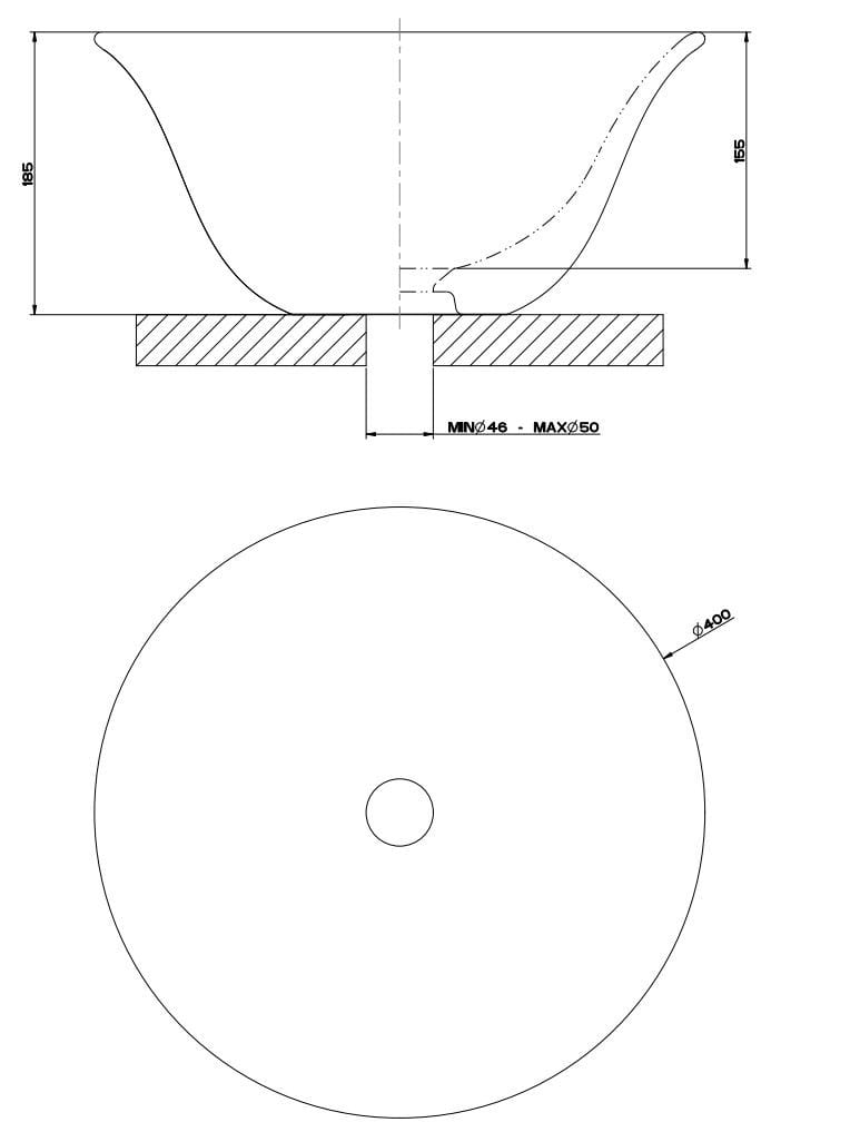 Круглая столешница из керамогранита Gessi капля ARCH-00130590 - Вид №7