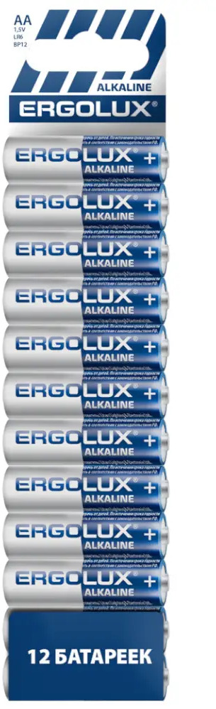 91473463 Батарейка алкалиновая Ergolux BP12 LR6 АА STLM-1111699