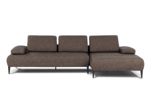 Модульный тканевый диван с подголовником и полуостровом