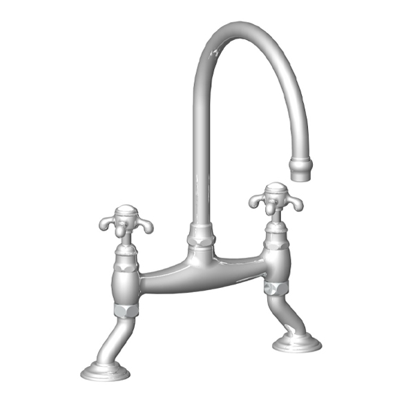 7141 Смеситель для мойки на 2 отверстия / поперечное сечение / без слива, HORUS Range Montmartre 