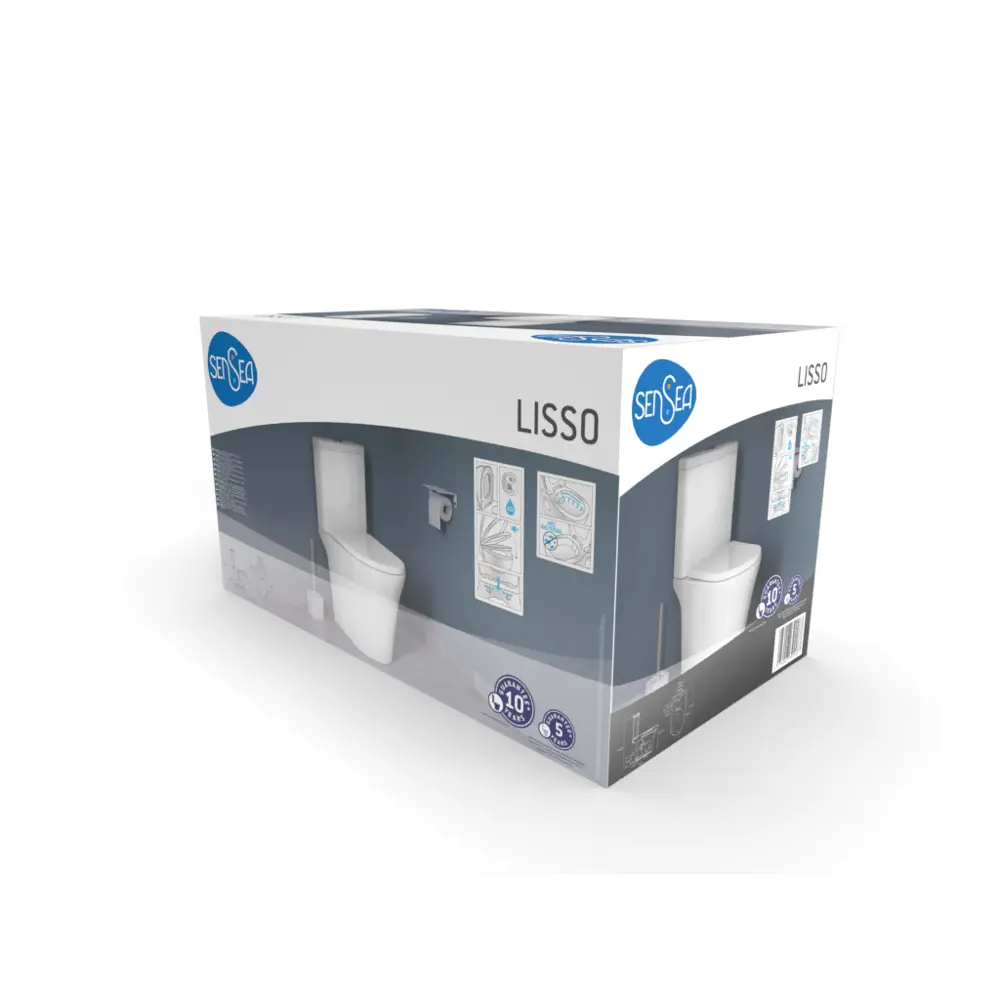 Унитаз-компакт Sensea Lisso с двойным сливом и безободковым дизайном 83614391 STLM-0042798 - Вид №16