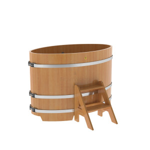 1148 Купель овальная из лиственницы 0,80х1,42х1,0 натуральная премиум Alyarus